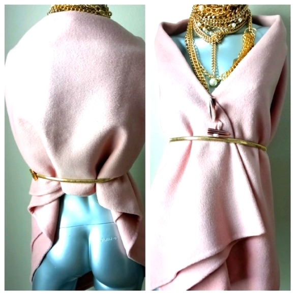 MODA INTERNATIONAL High-Low Barbie Pinks Tortoise Shell Buttons Shrug - Picture 7 of 9